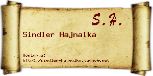 Sindler Hajnalka névjegykártya
